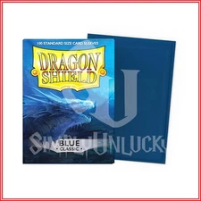Blue Classic 100 Dragon Shield Sleeves Standard Size🐉for Pokemon MTG