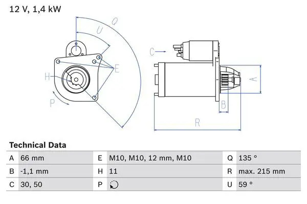 Motorino di avviamento Senso rotazione orario autosupportato 0 986 024 130 BOSCH