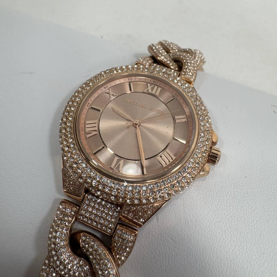 Michael Kors MK3821 Camille Pave Glitz Gold-Tone Crystal Chain Watch - Image 2 of 4