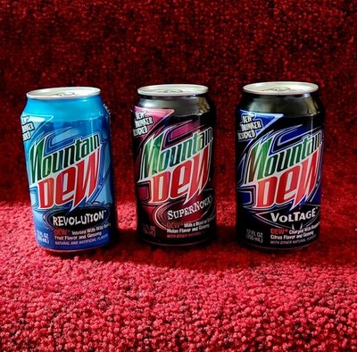 Mountain Dew DEWmocracy 2008 Revolution Supernova Voltage Rare Set Cans