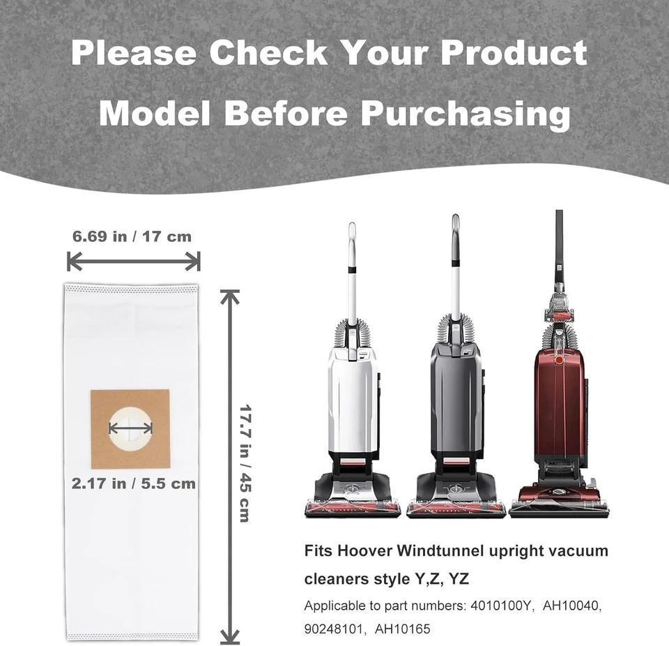 6x Type Y HEPA Vacuum Bags Replacement for Hoover WindTunnel Upright Style Y, Z - Image 2 of 4