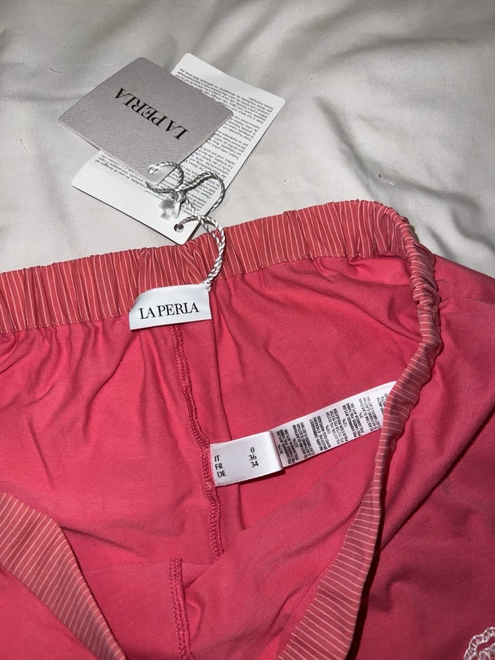 Pantalones cortos para dormir LA PERLA para mujer con ribete de encaje talla XXS Foto 3 de 3