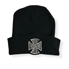 Vintage 90’s West Coast Choppers Black Beanie Hat Motorcycle Harley Jesse James