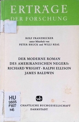 Der moderne Roman des amerikanischen Negers, Richard Wright, Ralph Ellison, Jame