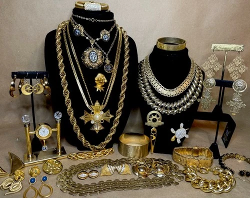 Vintage Gold-Tone Miriam Haskell Florenza Unbranded Joan Rivers Jewelry Lot #003