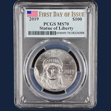 2019 1oz Platinum Eagle PCGS MS70 First Day Issue .9995 $100 Coin FDOI 2699.99 per troy oz