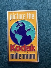 Vintage 2000 Kodak Picture the Millennium Enamel Lapel Pin Photography Globe W12