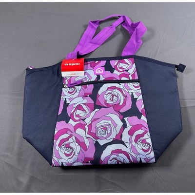 Igloo Everyday Tote Cooler Bag Sketch Rose Amethyst Floral Navy Purple Insulated
