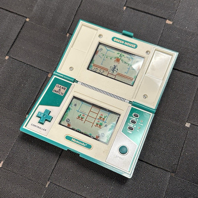 Nintendo Game & Watch GH-54 Green House Multi Screen Handheld Game 1982 Mario