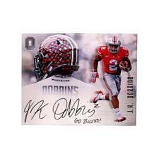 J.K. Dobbins Signed 20x24 Stretched Canvas Ohio State Autographed JSA COA 2