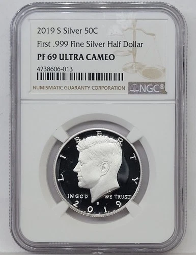 2019-S Kennedy Half Dollar Silver NGC PF-69 ULTRA CAMEO 1st .999 Fine Silver 50C