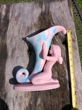 Vintage Art Deco Royal Haeger Pink Nude Nymph Cornucopia Vase MCM