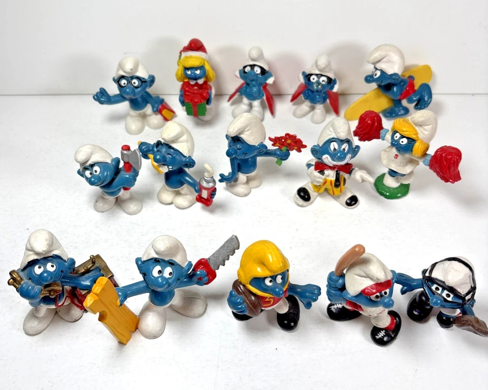 Lote de 15 Figuras Pitufos y Pitufinas Peyo Schleich Vintage Años 60 70 80 Foto 2 de 4