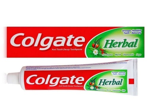 Colored squares on toothpaste