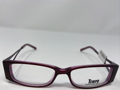 TEMPO EYEGLASSES FRAME WP0003 PL 52-16-140 BURGUNDY FULL RIM U488