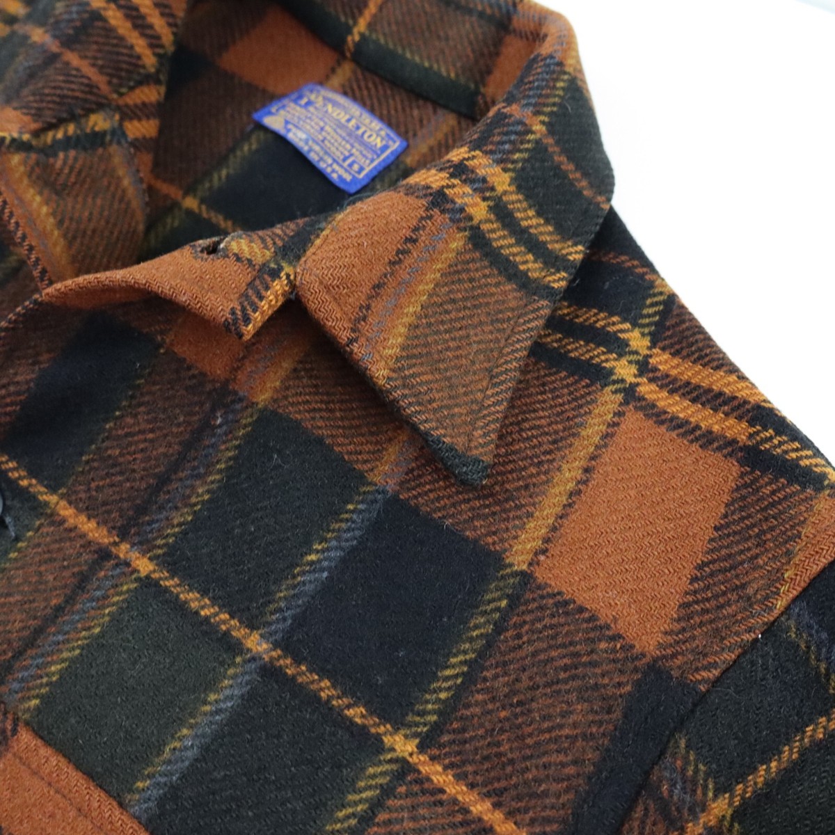 Vtg 70s Pendleton 100% Wool Plaid Field Cruiser Mackinaw