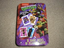 New Teenage Mutant Ninja Turtles 2 Giant Decks of Playing Cards With Tin