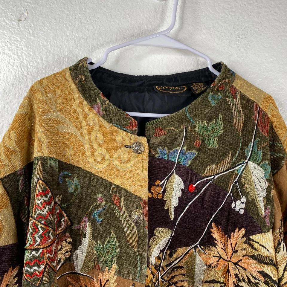 Chaqueta Alex Kim Tapiz Patchwork Mezcla Hojas Multicolor 5X Boho Ecléctica Foto 4 de 4