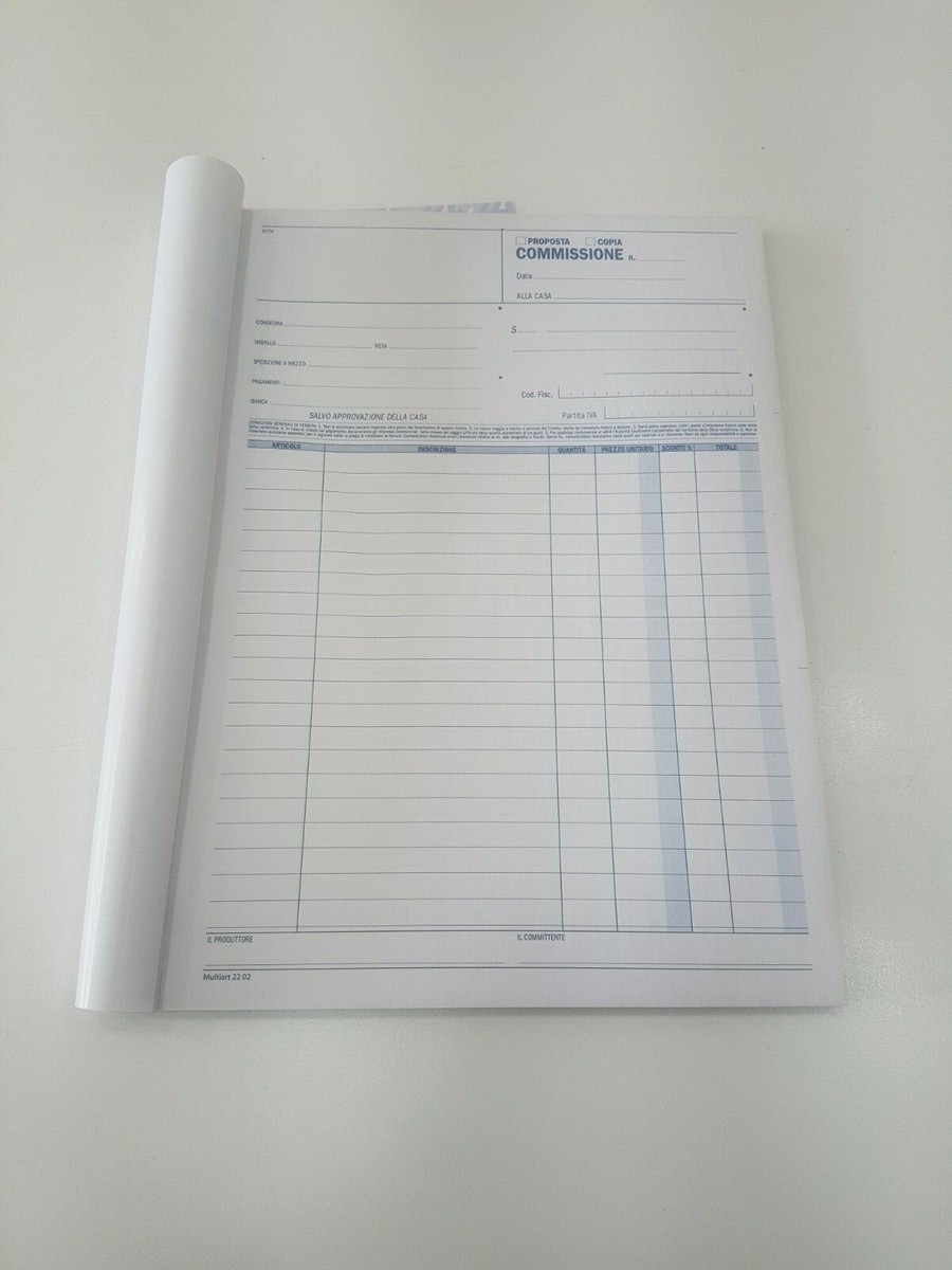Moduli Proposte Di Commissione - 50 Fogli Autocopianti A4 Per Ufficio - Foto 5