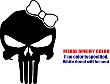Punisher Girl JDM Funny Vinyl Decal Sticker Car Window Bumper Laptop Tablet 12"