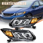 Headlights For 2012-2015 Honda Civic Sedan 4-Door 2012 2013 Coupe Black Headlamp