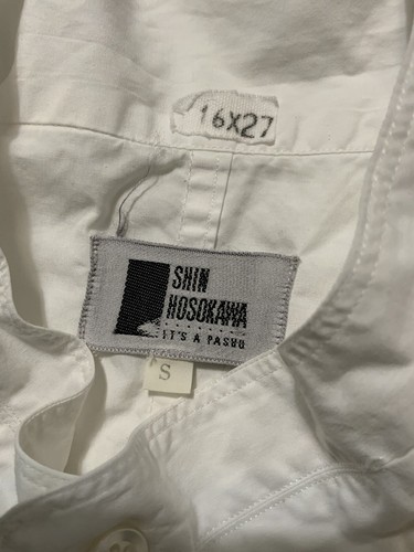 Vintage Shin Hosokawa Pashu Made In Japan White Button Dress Shirt Sz. S 16-27 - Picture 3 of 14