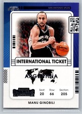 2021 Contenders International Ticket #26 Manu Ginobili  San Antonio Spurs HOF