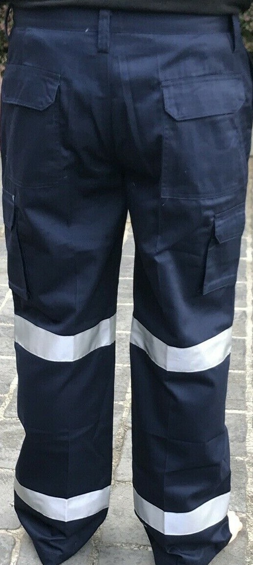 NEW Double reflective Navy Blue Cargo Work Safety Pants Men’s Women’s