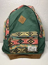 Fresh Supply Co Premium Quality Southwestern Pattern Green Full-Size Backpack