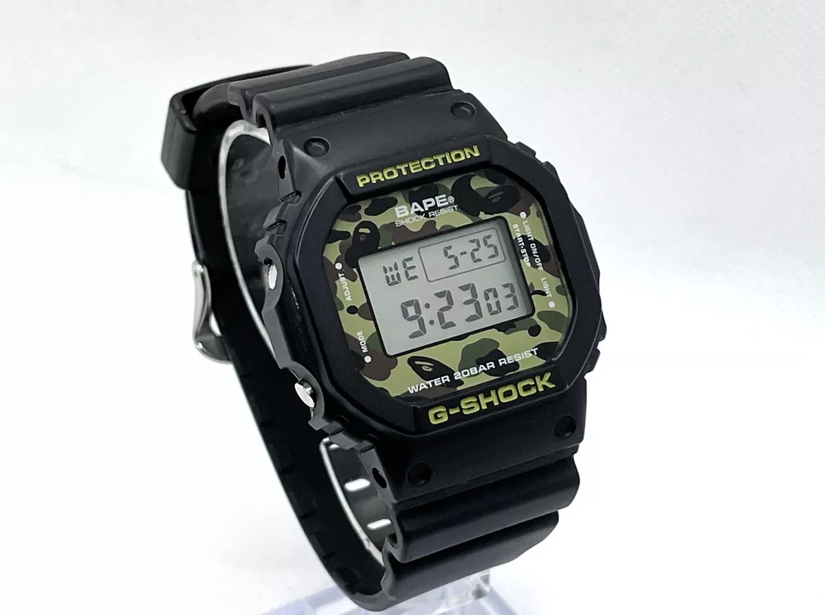 CASIO G-Shock x Bathing Ape BAPE Limited Edition Wristwatch Green Camo DW-5600VT