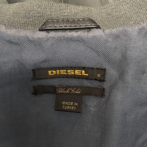 Diesel Black Gold Men 100% Sheep Leather Jacket Size Small Moto M280 -22 - Picture 7 of 18