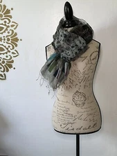 NEW Scarf 100% silk mens STOLE long Wrap Shawl Indian Green Beige scarves USA