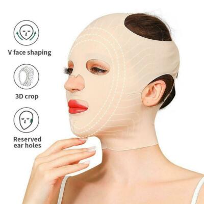 Damen dünnes Gesicht Schlankmacher Bandage Gürtel V-Form Heben Kinn NEU doppelt entfernen F9E9