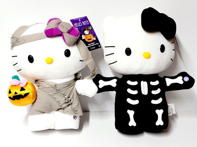 Hello Kitty Halloween Skeleton & Mummy 12'' Dolls w Music New