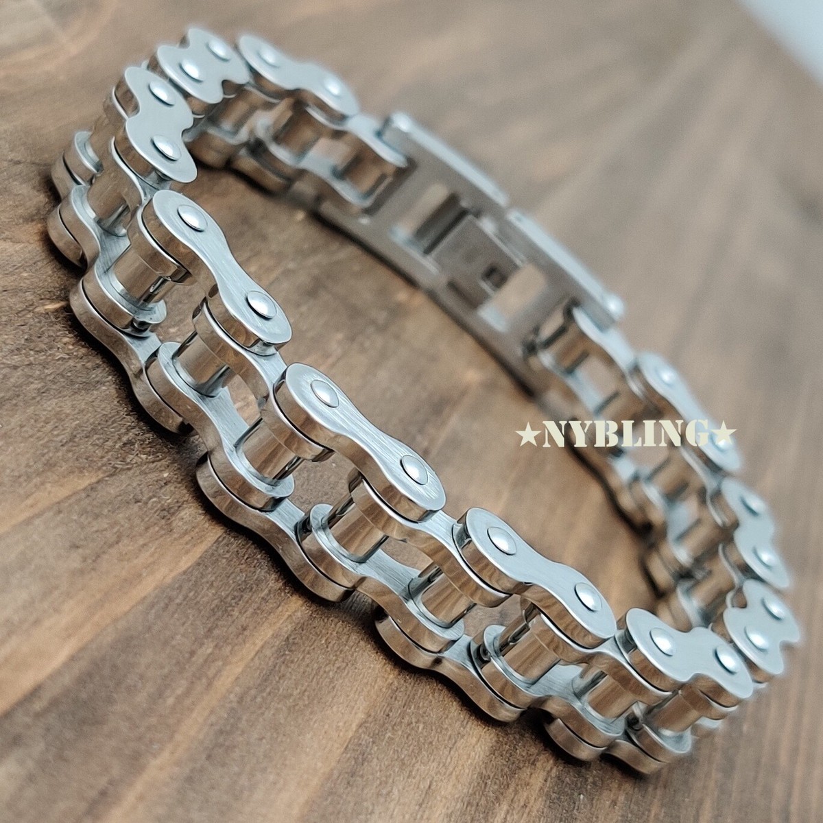 SOLID Stainless Steel Motorcycle Bike Chain Design Bracelet