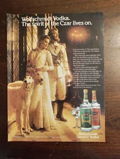 Wolfschmidt Vodka Full page Color Magazine AD Russian Wolfhounds