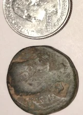 Ancient Greek or Roman Coin, Head & some letters clearly visible as photos show