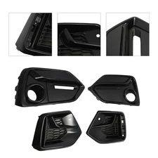 For 17-21 Civic Trim Front & Rear Bumper Fog Light Garnish Cover Black