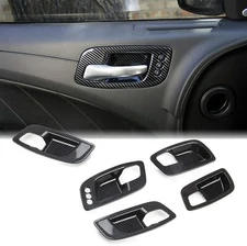 Carbon Fiber Inner Door Handle Bowl Cover Trim Accessories for Dodge Charger 11+