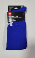 Under Armour Mens Cushioned Over The Calf Soccer Blue Socks SZ Medium  4-8.5 