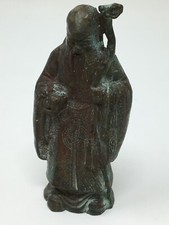 Statuette Bronze Chinois Sage Chinese asia asian Antique Taoïste Monk