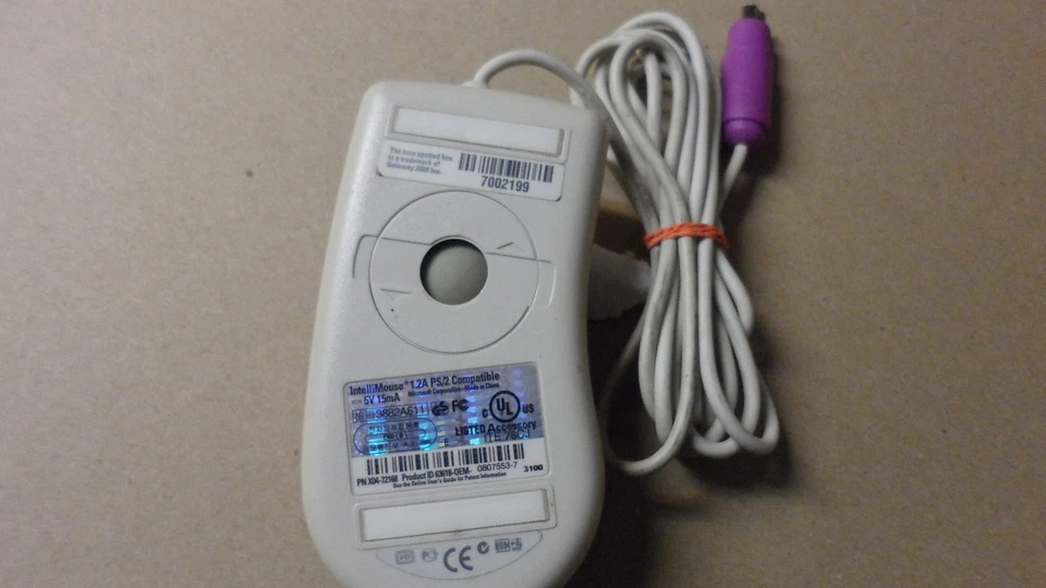 Gateway Microsoft Intellimouse 1.2A PS/2 Compatible PN X04-72168 - Image 3 of 4