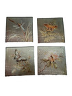 Pier 1 Imports Square Coasters Sous-Verres Foil butterfly firefly Bee Set of 4