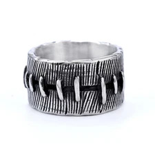 Stainless Steel Mens Band Ring Jewelry Silver Rings Hip Hop Punk Rings