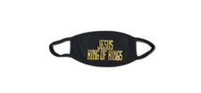 Face Mask Unisex JESUS KING OF KINGS 100% Cotton Washable- Black