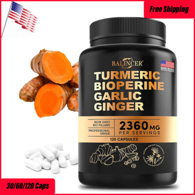 30/60/120Capsules Turmeric Curcumin 2360mg Herbal Extract with BioPerine