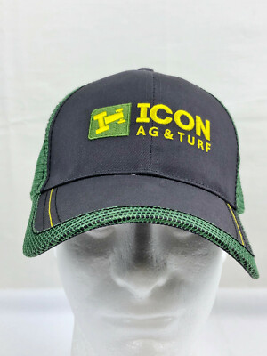 ICON AG & TURF MESH ADJUSTABLE HAT - GREEN / GRAY - SALESMAN SAMPLE - BRAND NEW