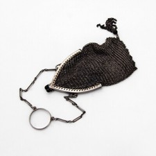 Mesh Purse Chain Ring Handle Sterling Silver 1910