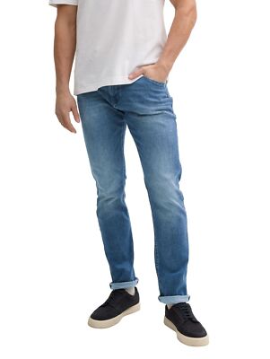 Tom Tailor Herren Jeans JOSH - Regular Slim Fit - Blau - Used Mid Stone Blue Den