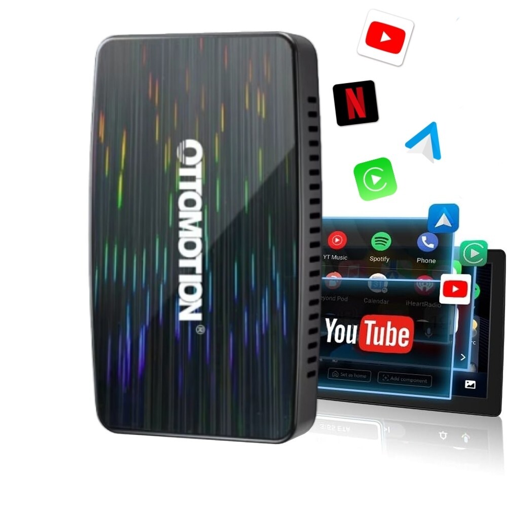 Reproductor de video 3 en 1 AI Box inalámbrico CarPlay Android adaptador automático YouTube Netflix